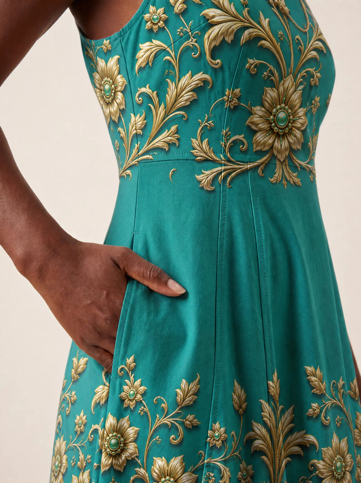 "Heshima" V Neck Midi Dress — back