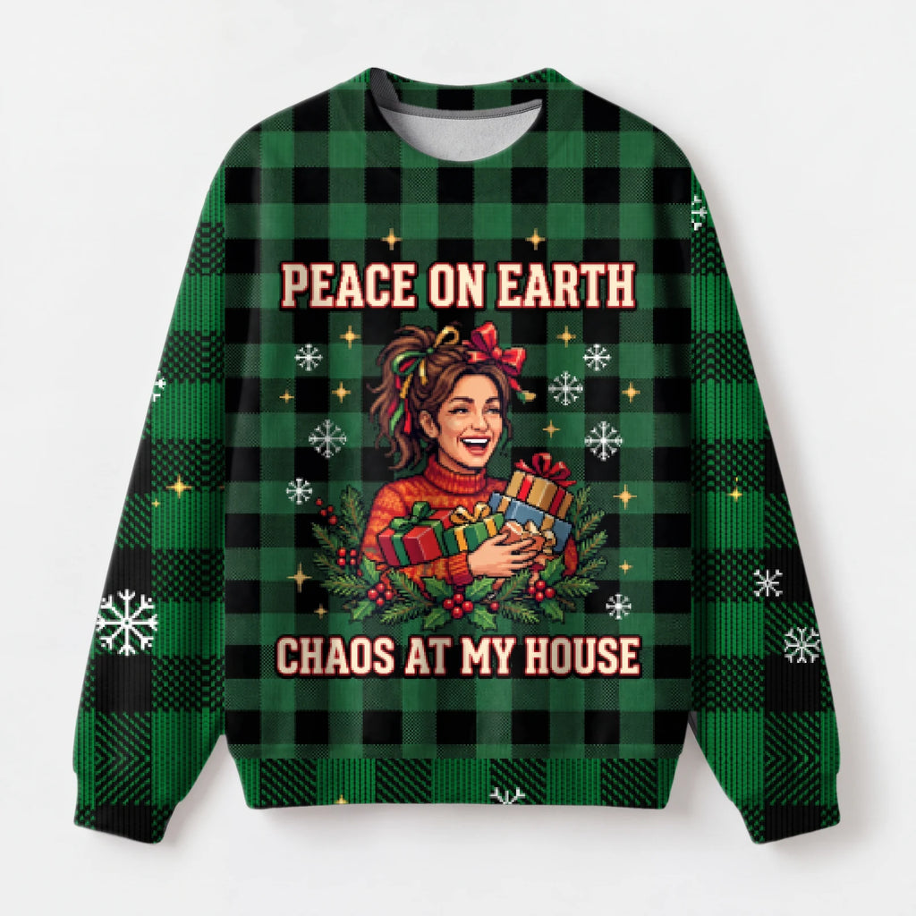 "Holiday Chaos" Christmas Sweatshirt — front view