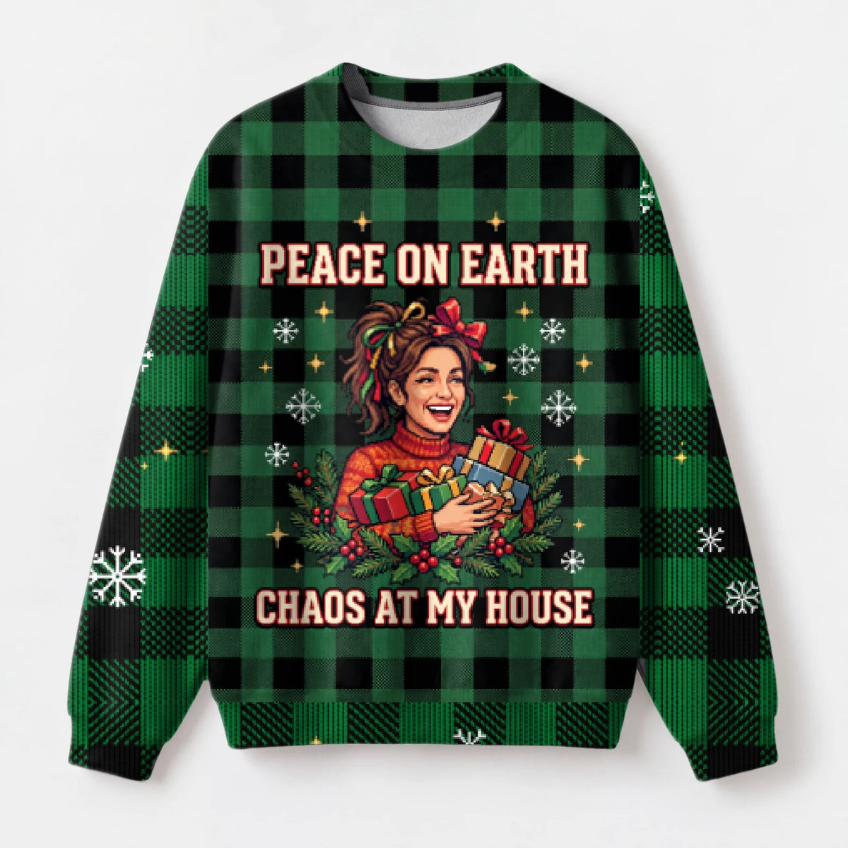 "Holiday Chaos" Christmas Sweatshirt — front view
