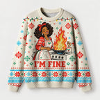 "I'm Fine" Christmas Sweatshirt — front view