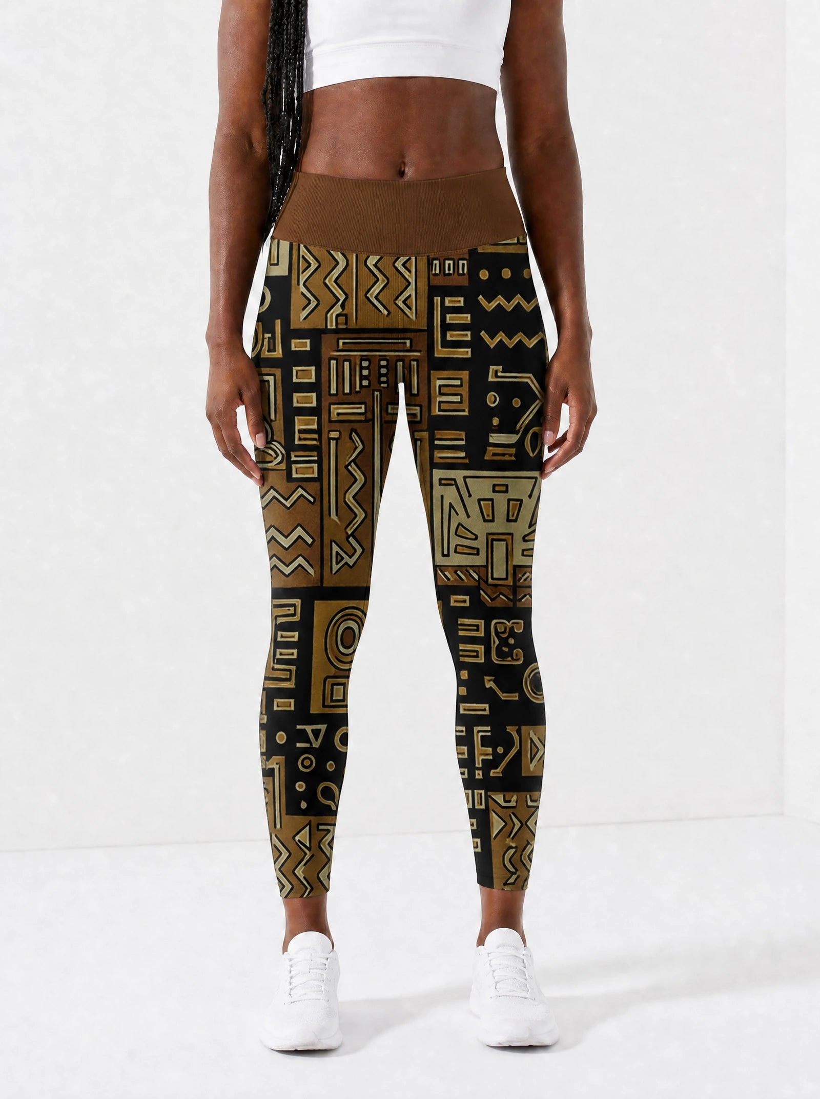 "Sankofa" Leggings — front view on model