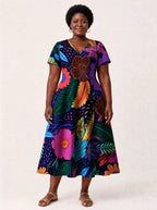 "Bustani" V Neck Midi Dress Promo