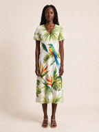 "Ndege" V Neck Midi Dress