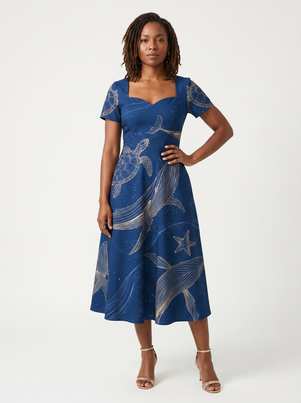 "Pwani" Sweetheart Midi Dress