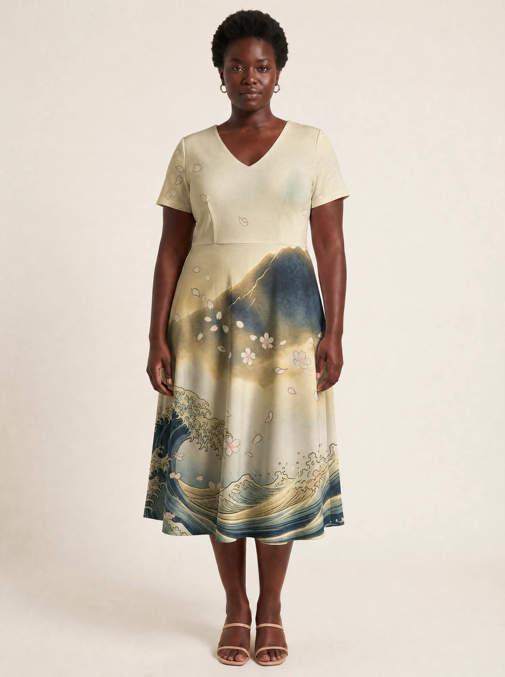 "Wimbi" V Neck Midi Dress