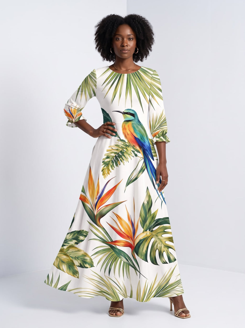 "Ndege" Long Sleeve Maxi Dress