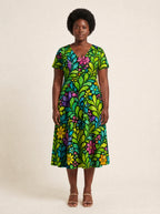 "Zumaridi" V Neck Midi Dress