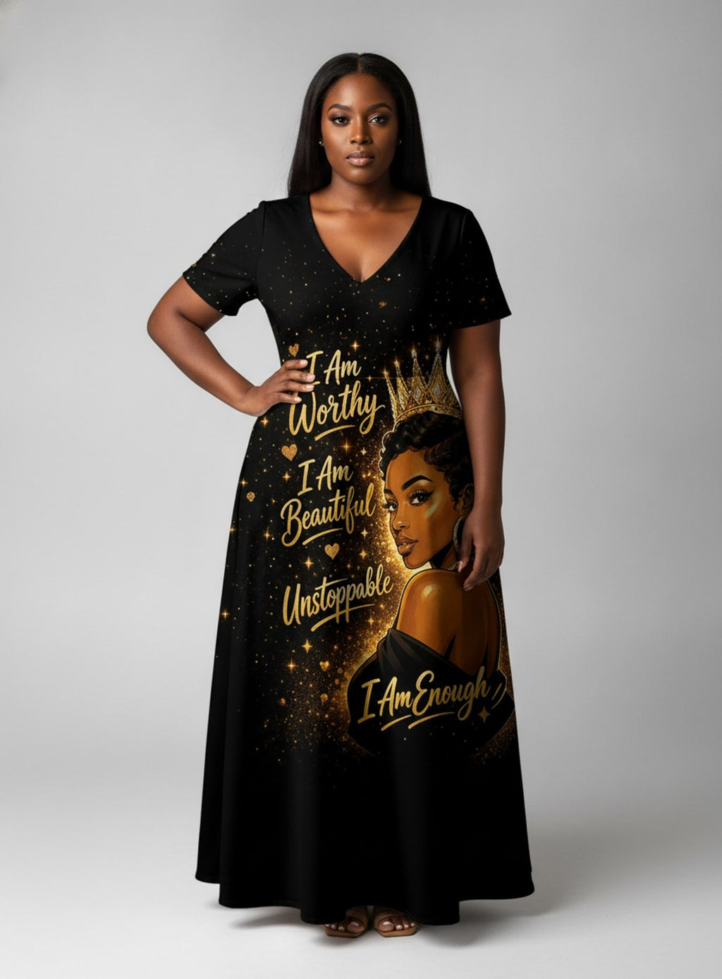 "Tunu" Short Sleeve Maxi Dress