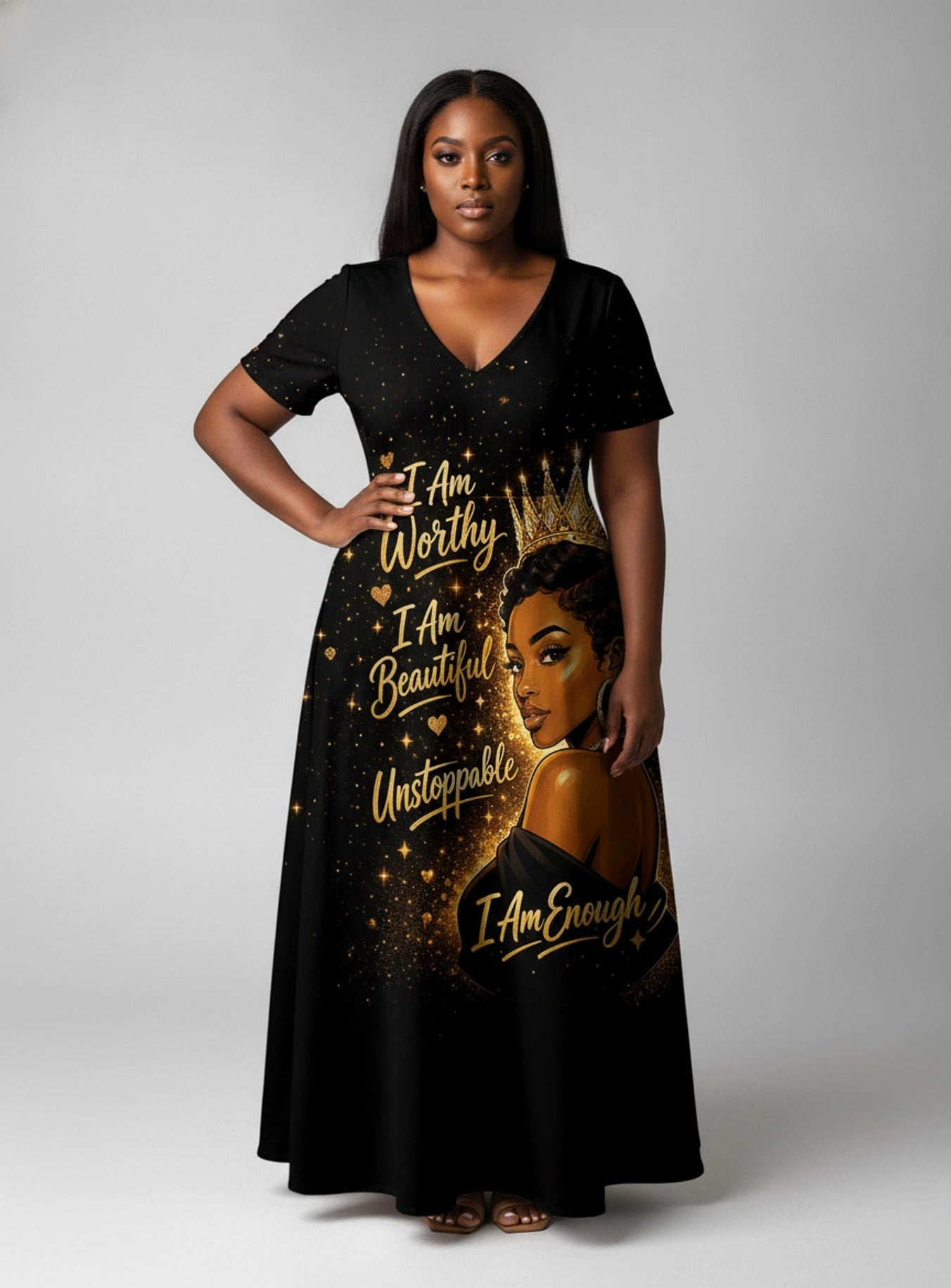 "Tunu" Short Sleeve Maxi Dress