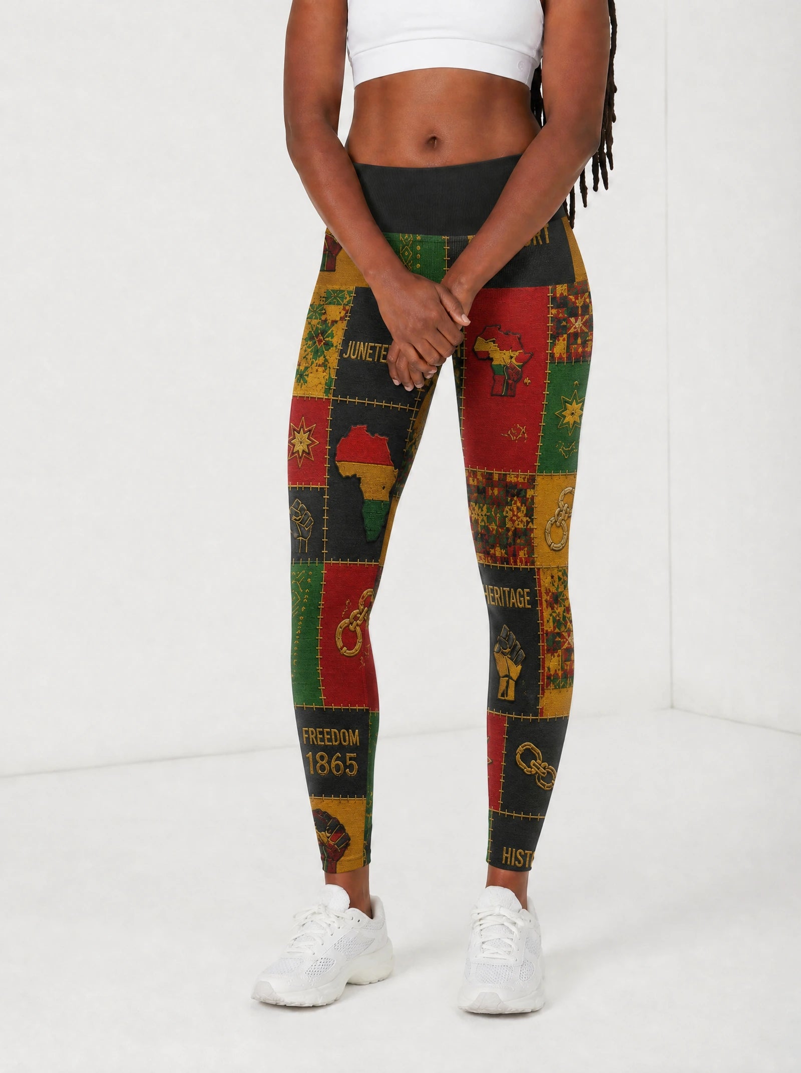 Kumbuka Leggings — front view on model