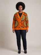 "Mchana" Cardigan — front view on model