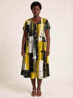 "Mvua" V Neck Midi Dress
