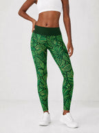 "Asili" Emerald Leggings — front view on model