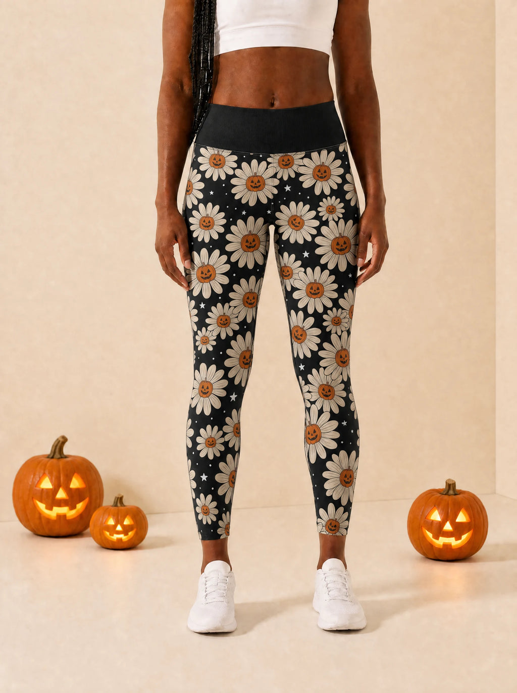 "Cheka" Halloween Leggings — front view on model