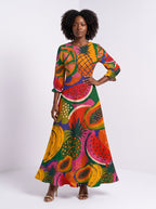 "Matunda" Long Sleeve Maxi Dress
