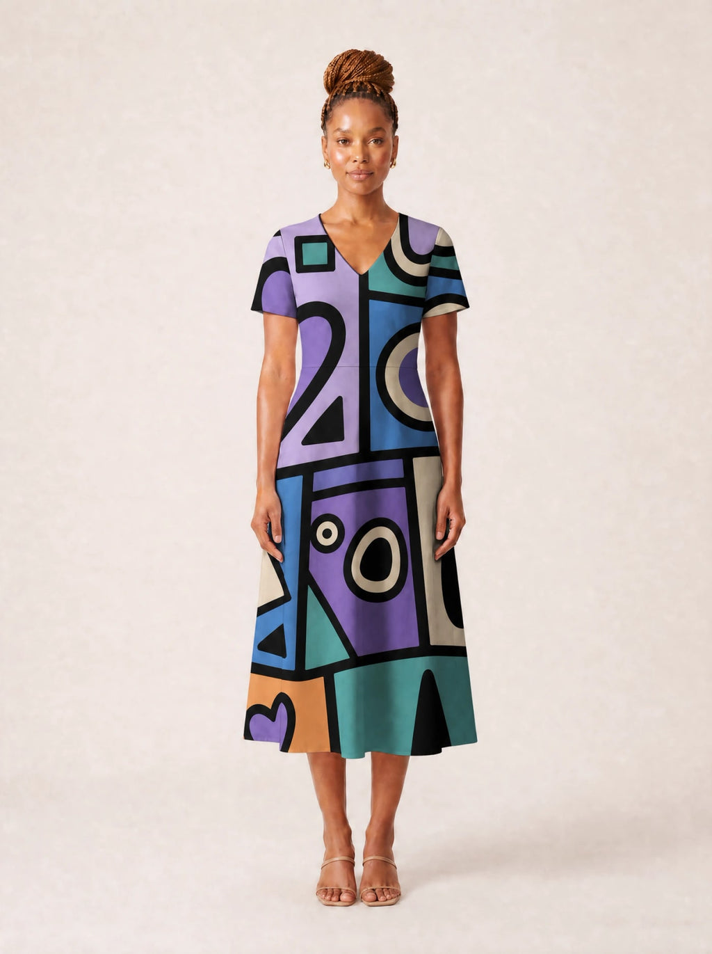 "Sanaa" V Neck Midi Dress Promo