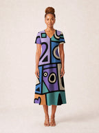 "Sanaa" V Neck Midi Dress Promo