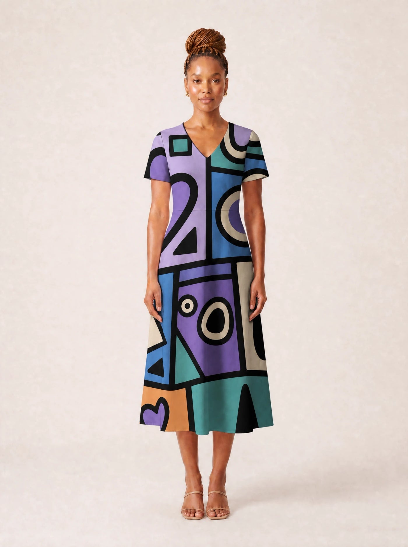 "Sanaa" V Neck Midi Dress Promo