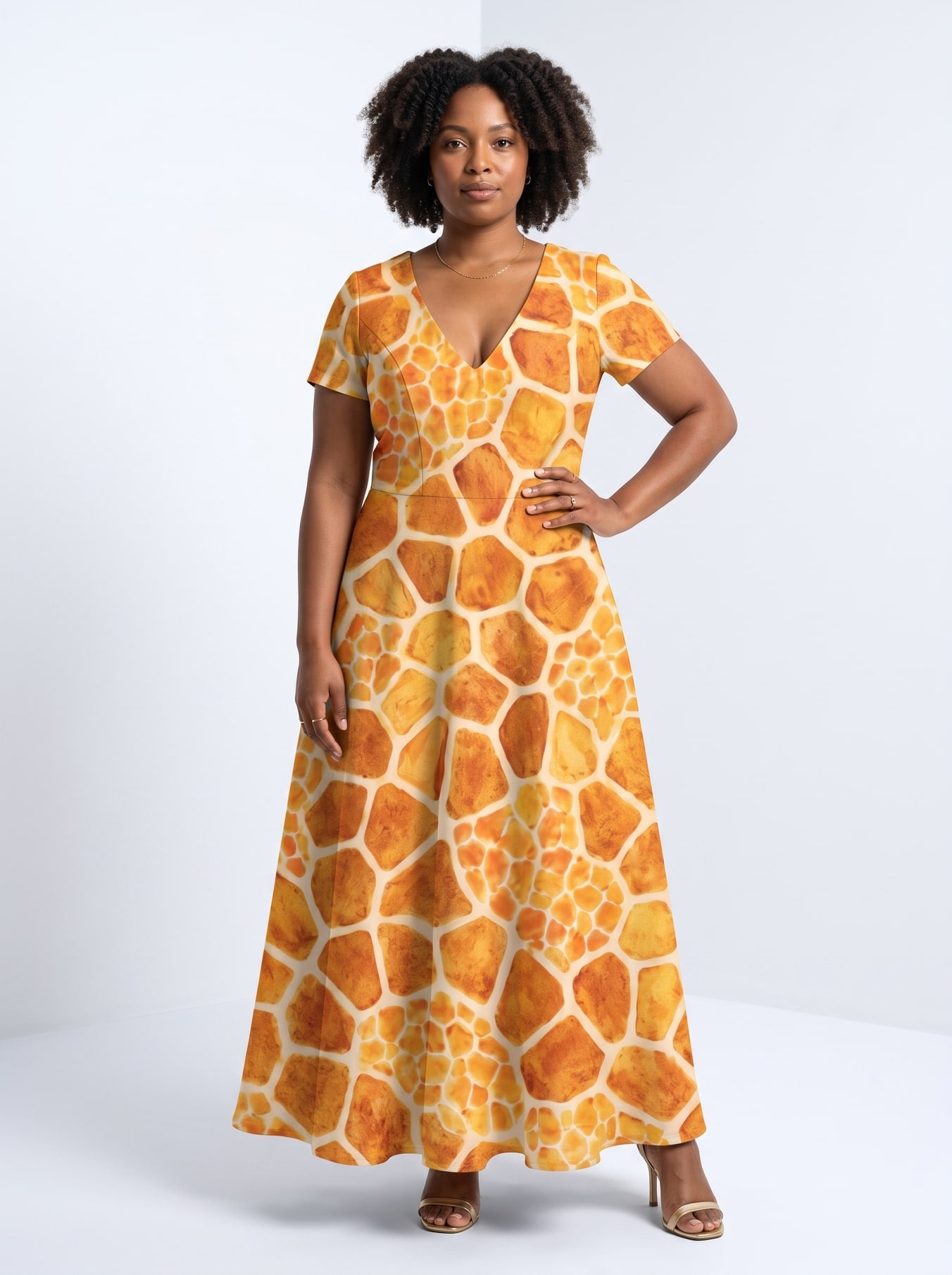 "Twiga" Short Sleeve Maxi Dress