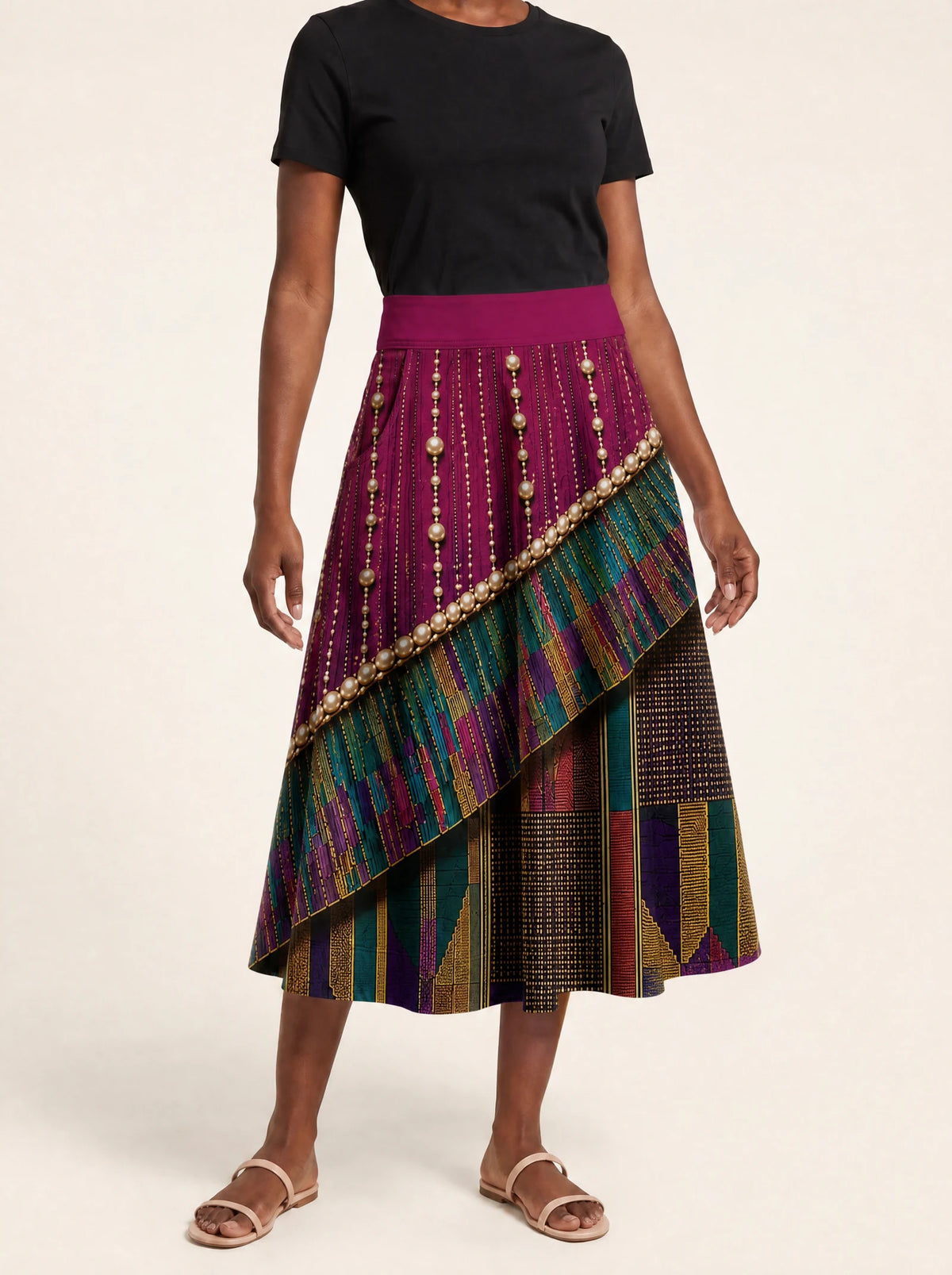 "Lulu" Twirl Skirt — front view on model