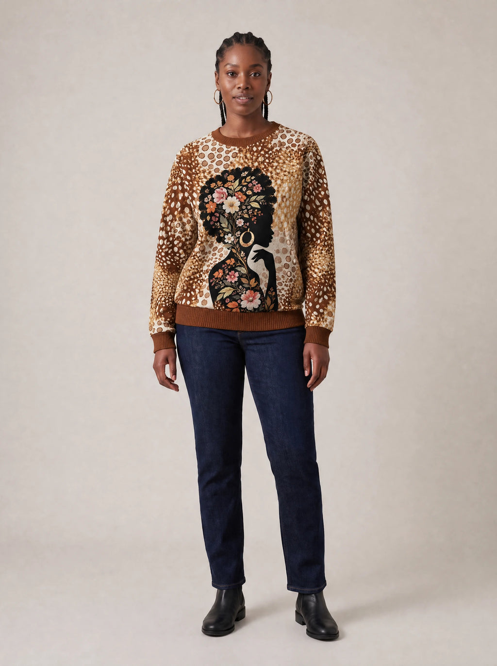 "Shamba" Sweatshirt — front view on model