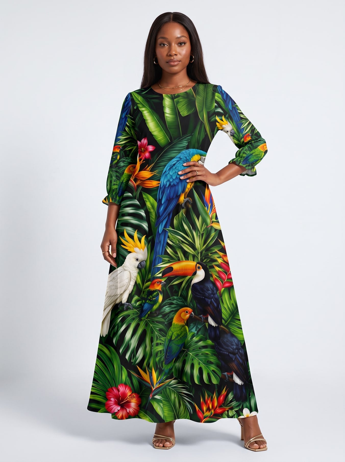"Manyoya" Long Sleeve Maxi Dress