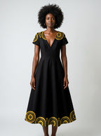 "Mamafo" Short Sleeve Maxi Dress
