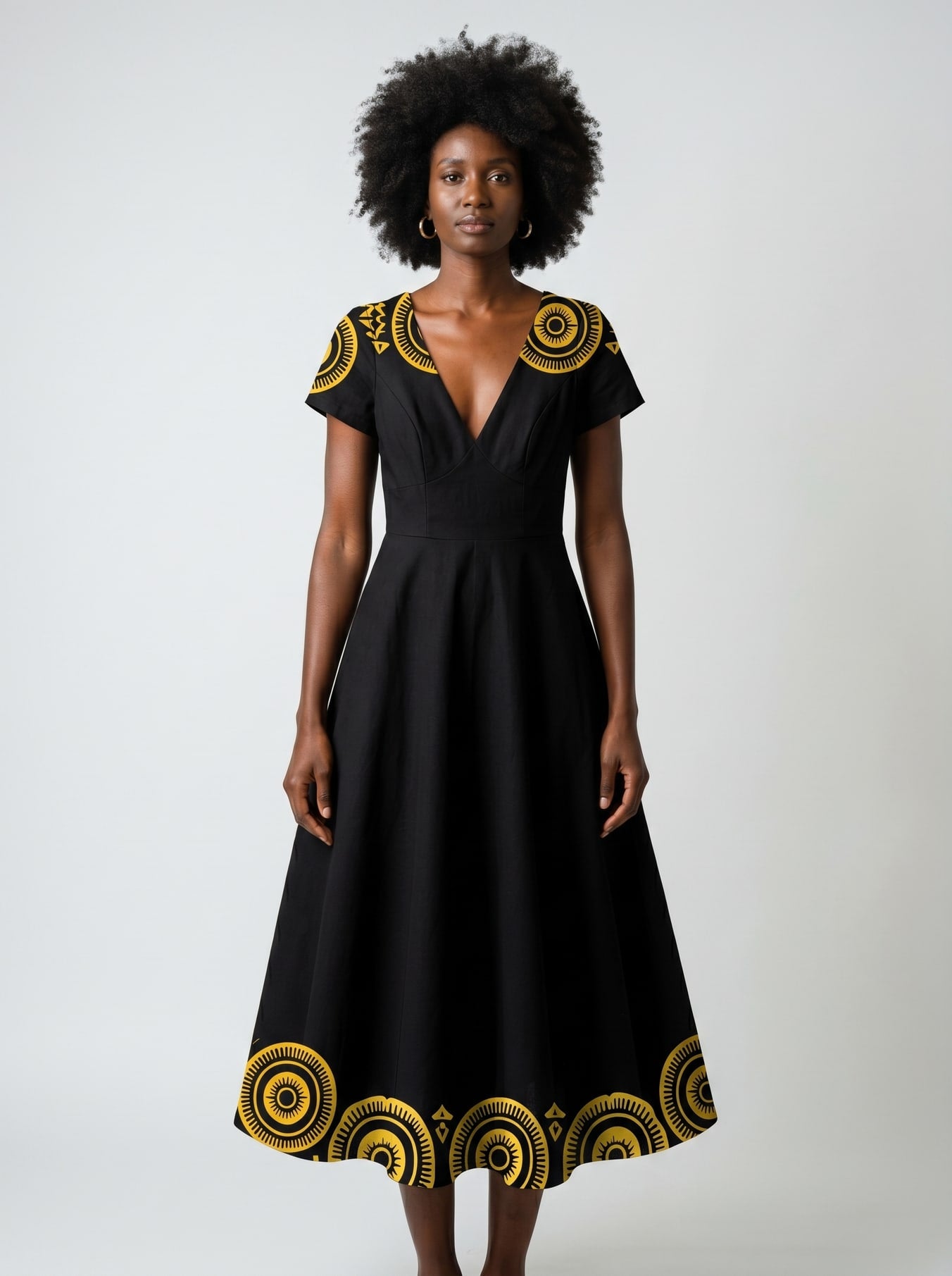 "Mamafo" Short Sleeve Maxi Dress