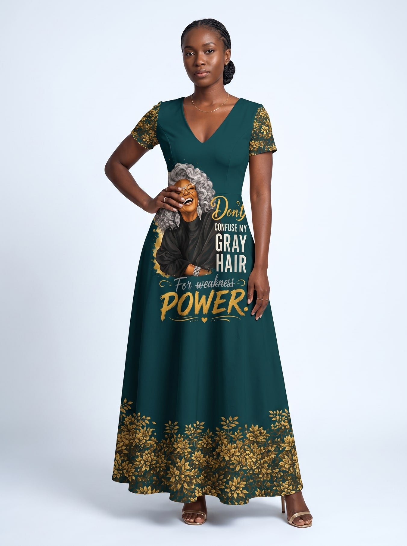"Imara" Short Sleeve Maxi Dress