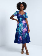 "Bahari" Sweetheart Midi Dress