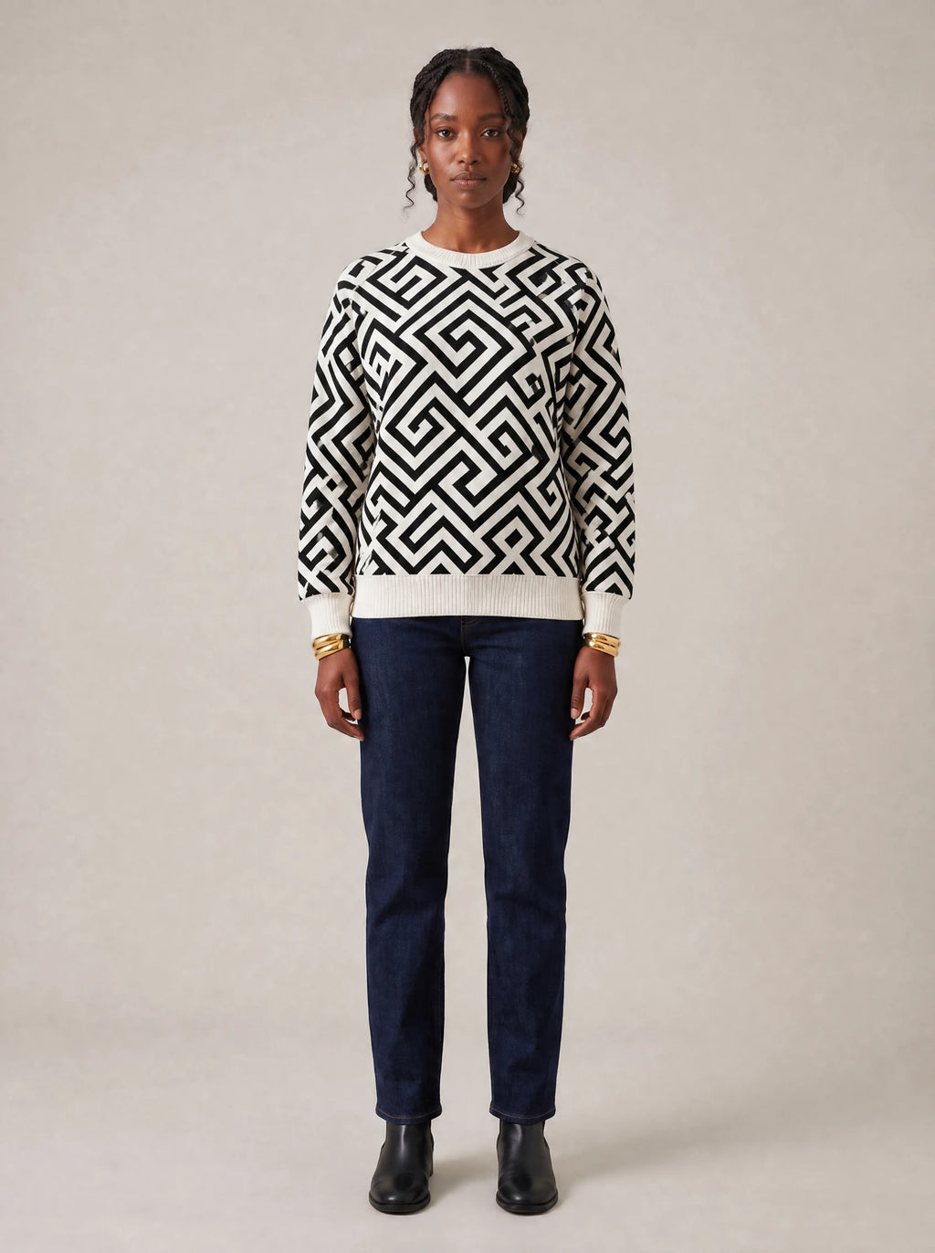 "Zamu" Sweatshirt — front view on model