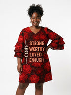 "Tosha" Stacked Ruffle Sleeve Dress