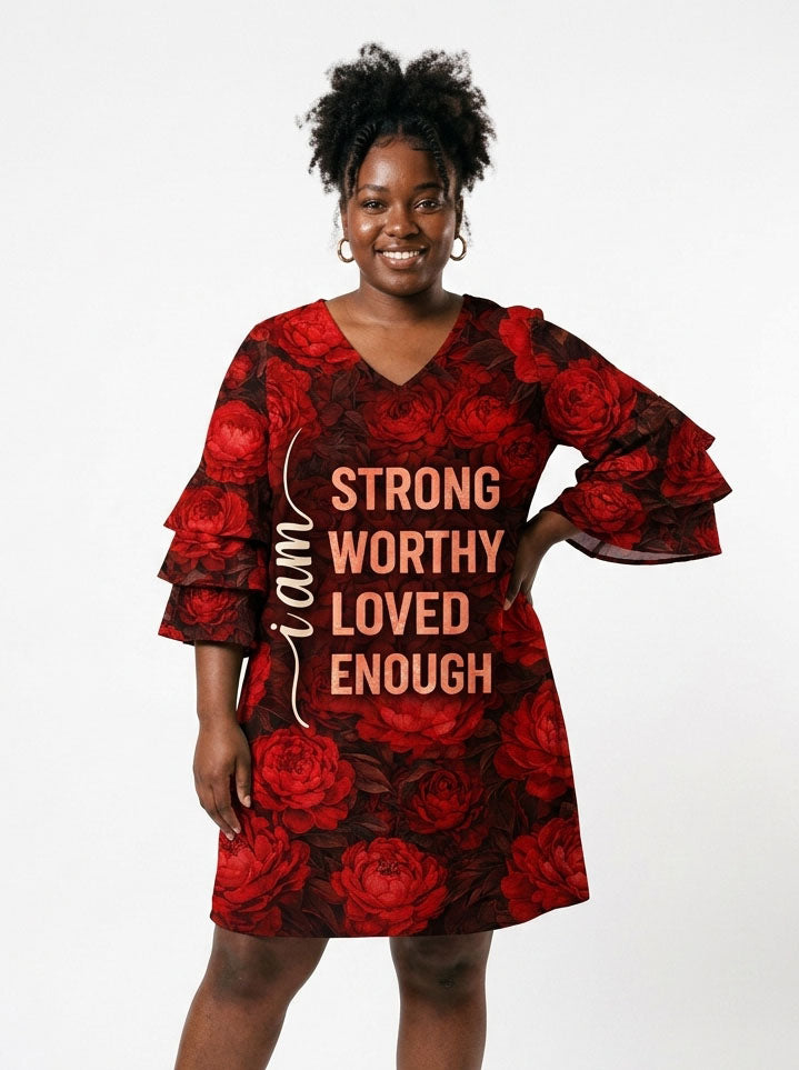 "Tosha" Stacked Ruffle Sleeve Dress