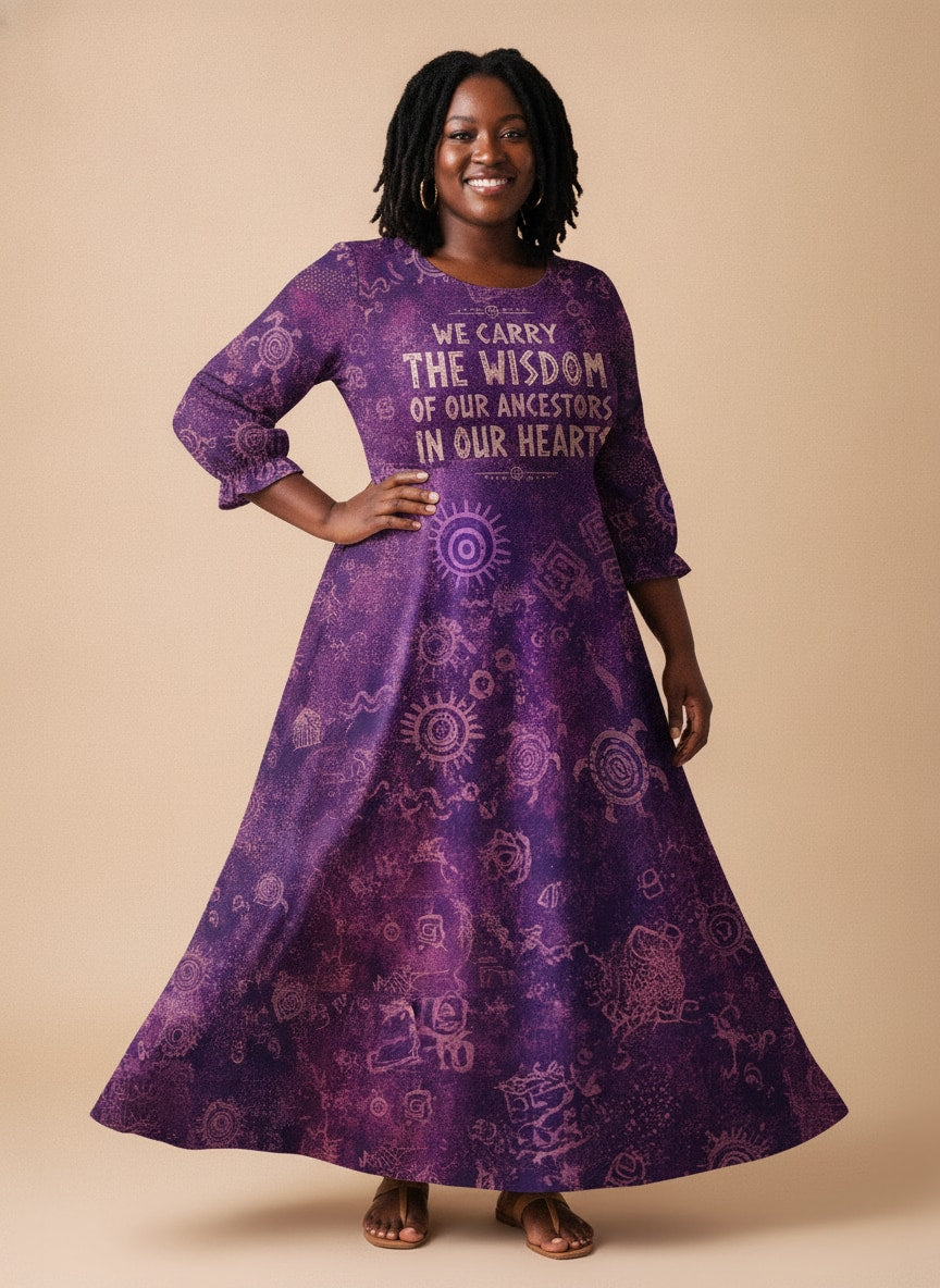 "Hekima" Long Sleeve Maxi Dress