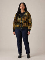 "Sankofa" Knitted Cardigan — front view on model