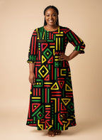 "Nairobi" Long Sleeve Maxi Dress