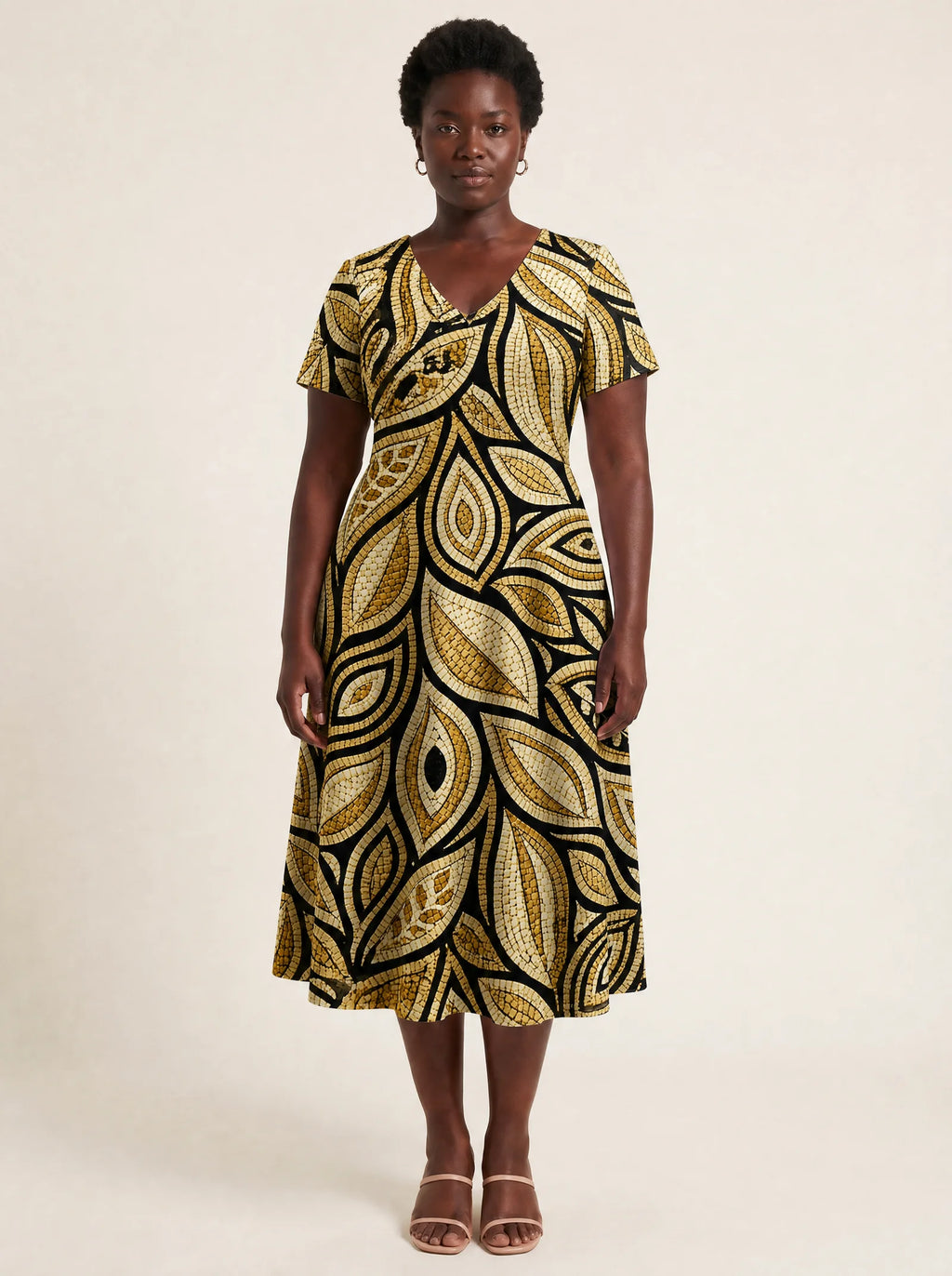 "Ashanti" V Neck Midi Dress