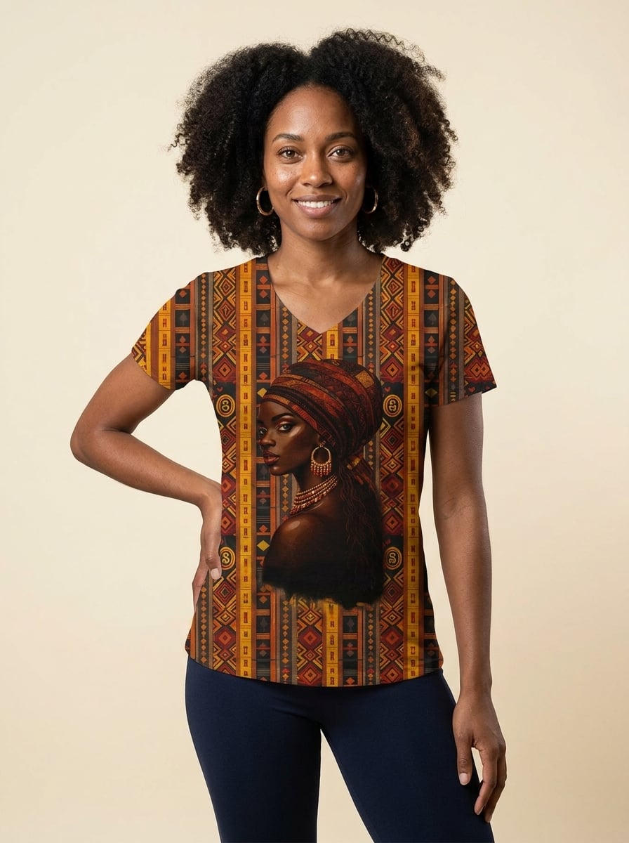 Melanin Radiance V-Neck T-Shirt