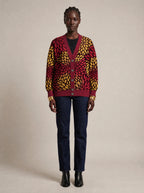 "Mavuno" Knitted Cardigan — front view on model