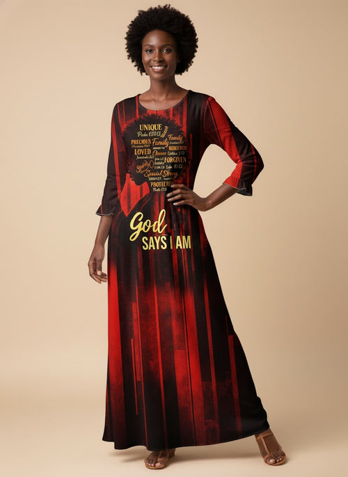 "Asante" Long Sleeve Maxi Dress