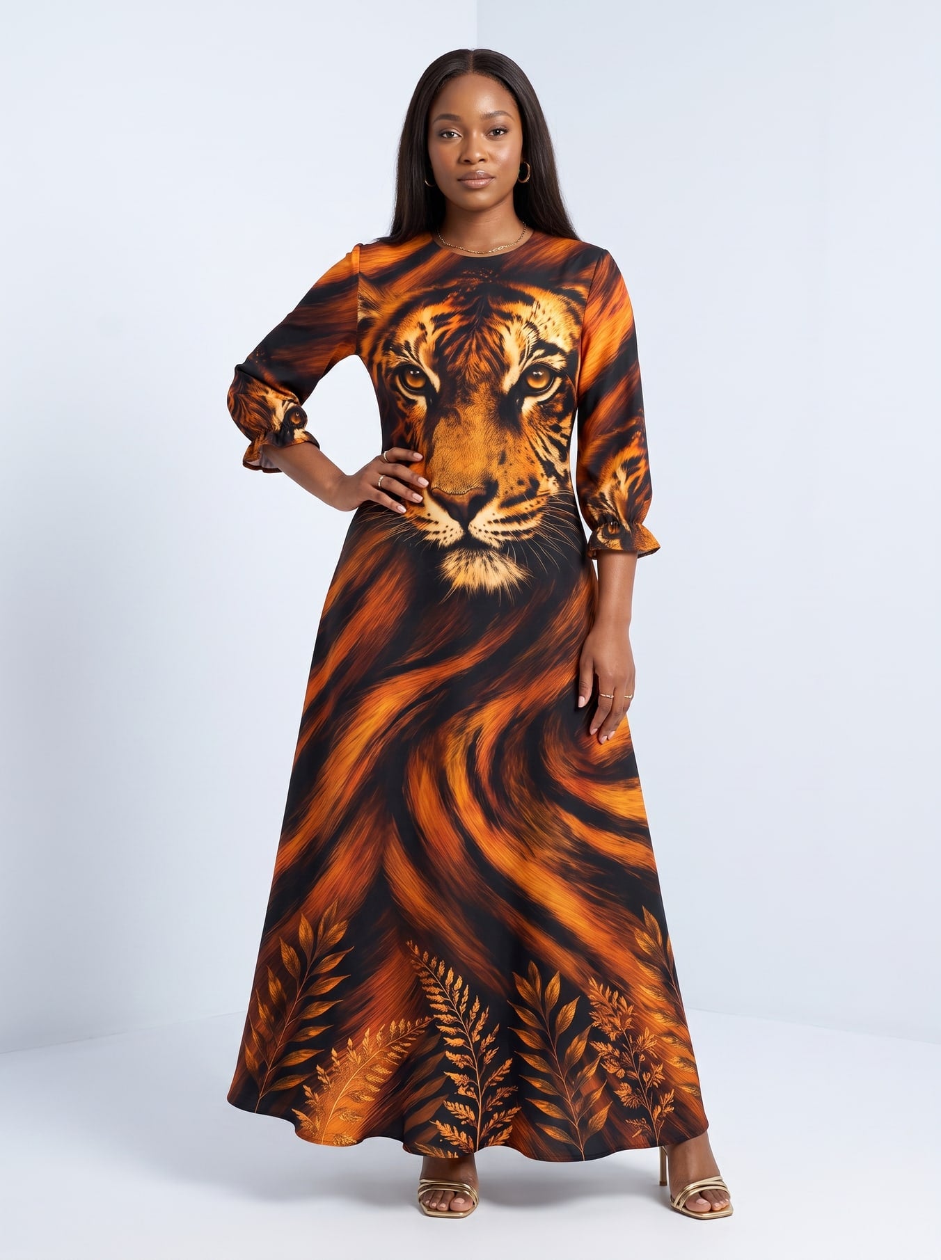 "Moto" Long Sleeve Maxi Dress