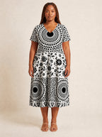 "Mwanga" V Neck Midi Dress
