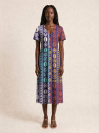 "Oshun Zamani" V Neck Midi Dress