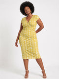"Oshun Dhahabu" Cap Sleeve Midi Dress
