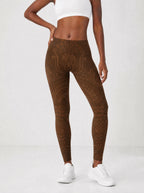 Dope Black Mom Leggings — front view on model