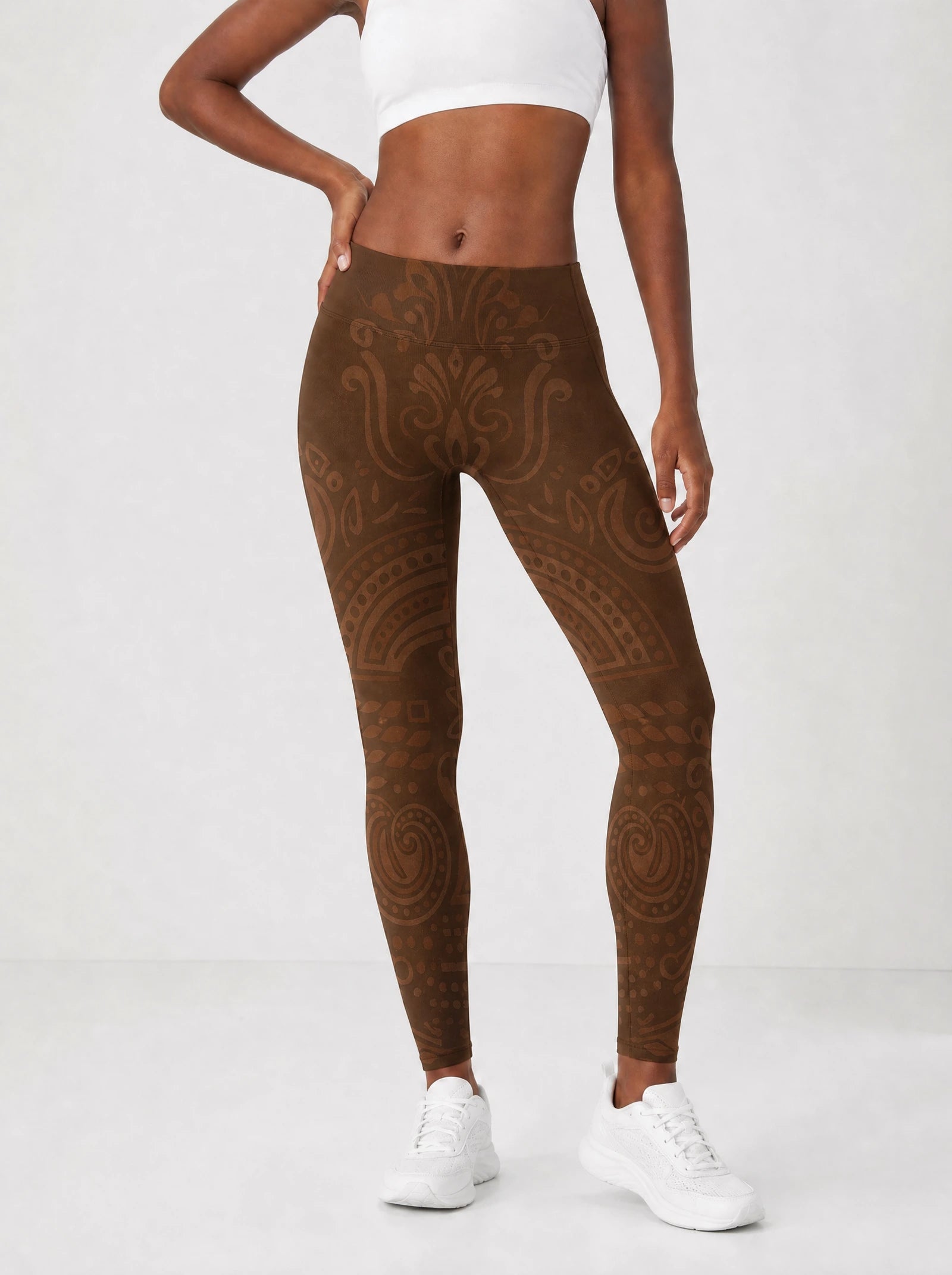 Dope Black Mom Leggings — front view on model