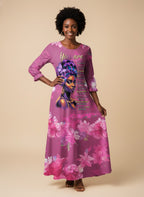 Pink Orchid Long Sleeve Maxi Dress