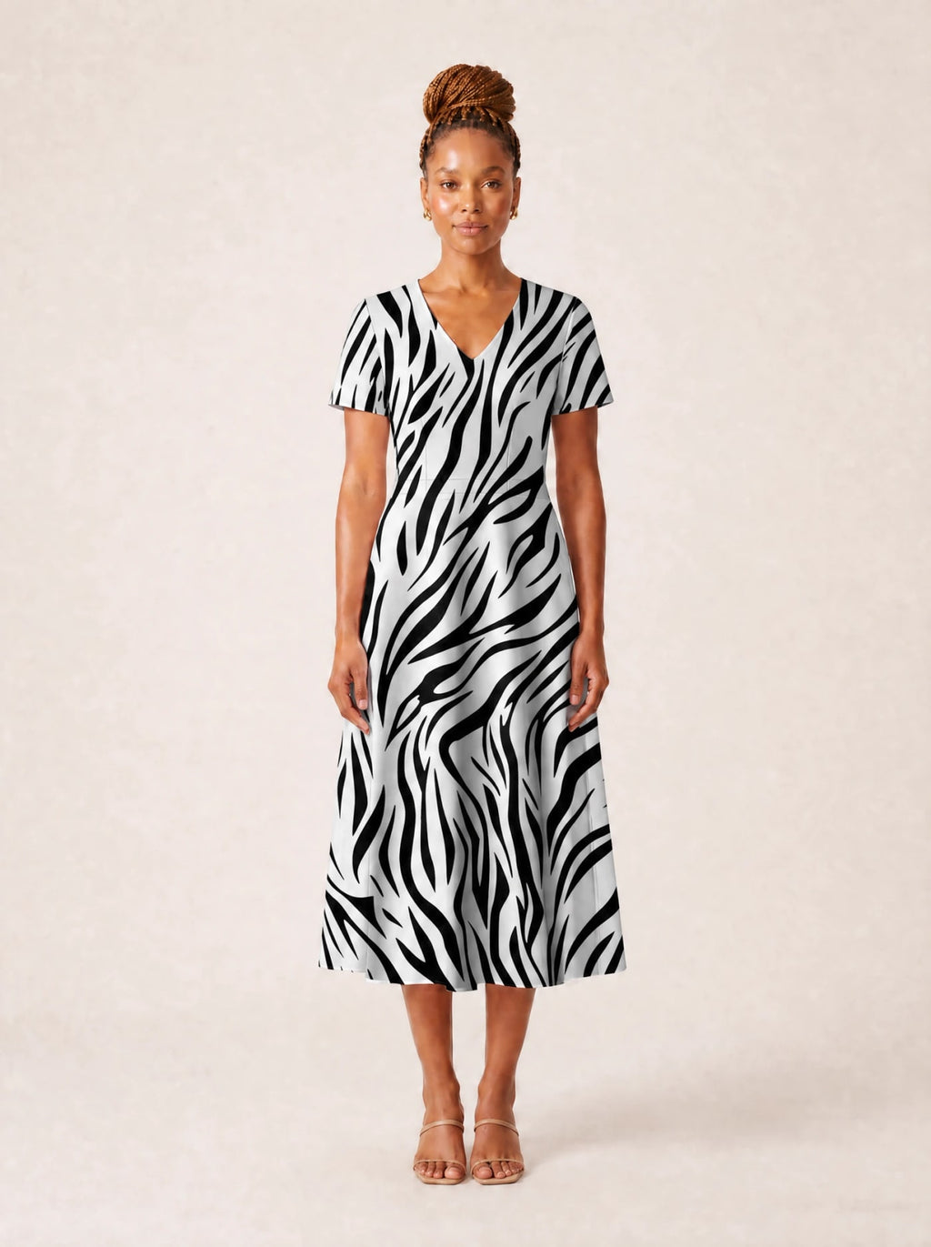 "Milia" V Neck Midi Dress Promo