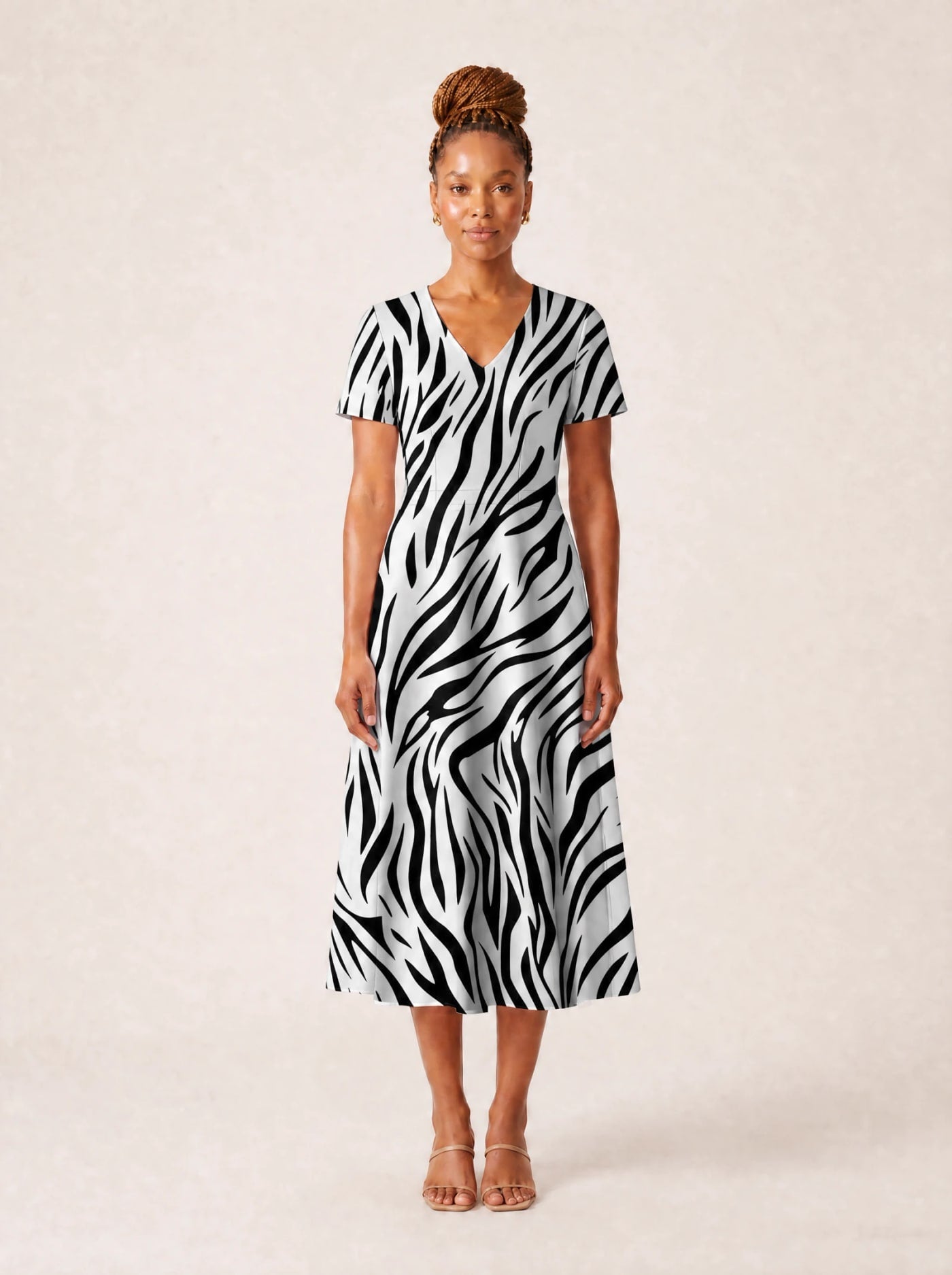 "Milia" V Neck Midi Dress Promo