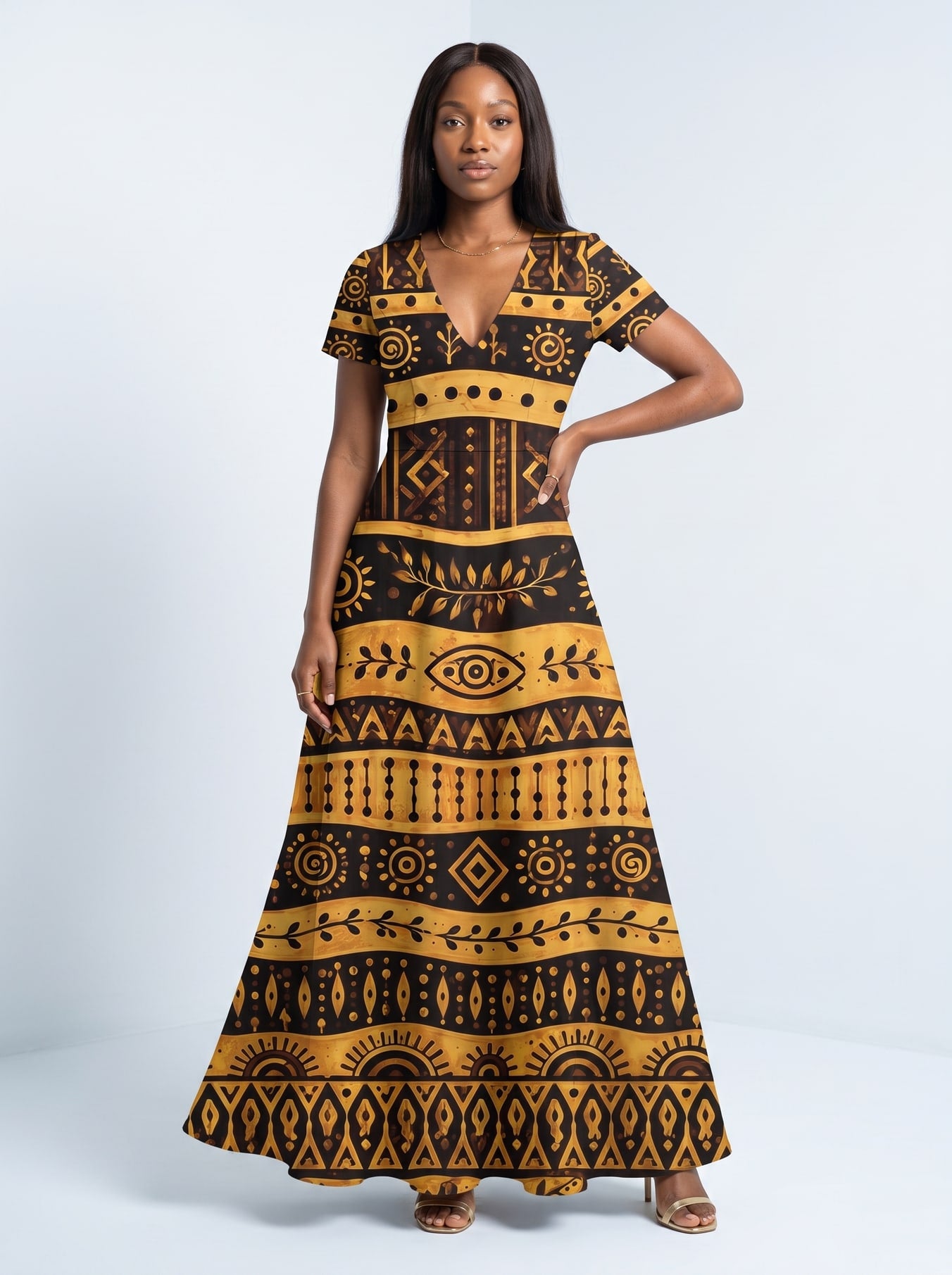 Baraka Short Sleeve Maxi Dress